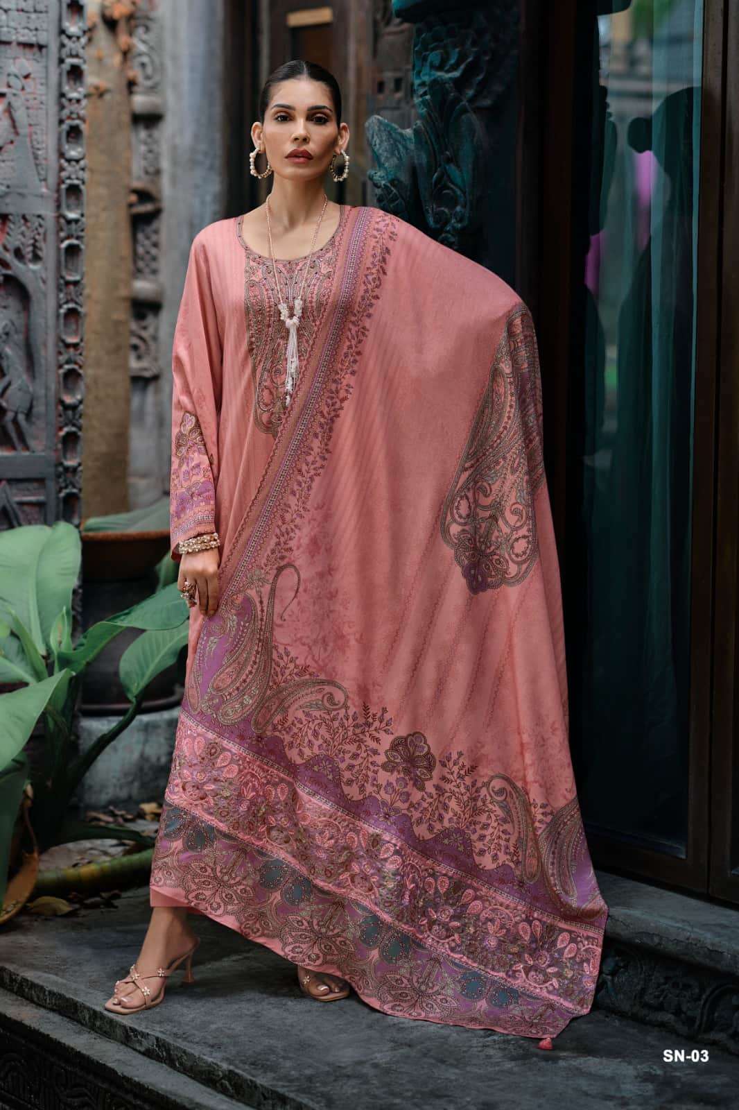 Varsha Fashion Shazneen Viscose Muslin Dress Material - Amrah Wholesale