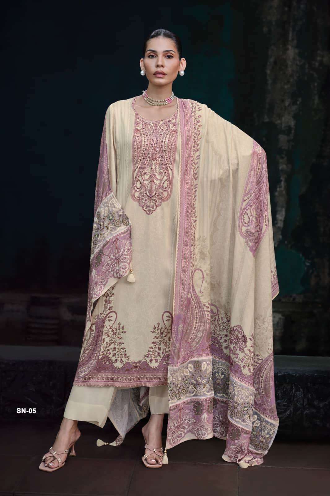 Varsha Fashion Shazneen Viscose Muslin Dress Material - Amrah Wholesale