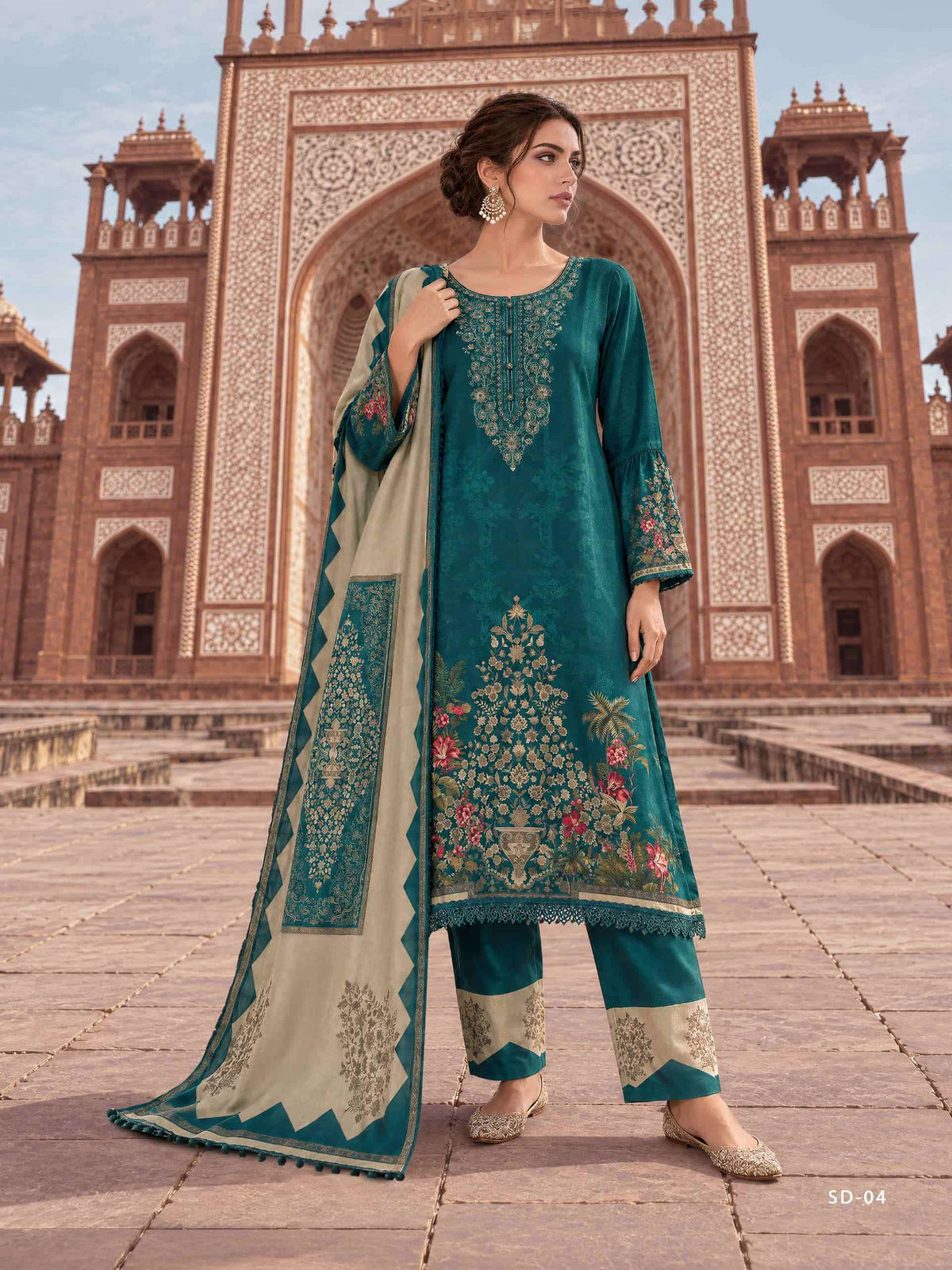 Varsha Fashion Siddaqi Viscose Pashmina Digital Printed Dress Material
