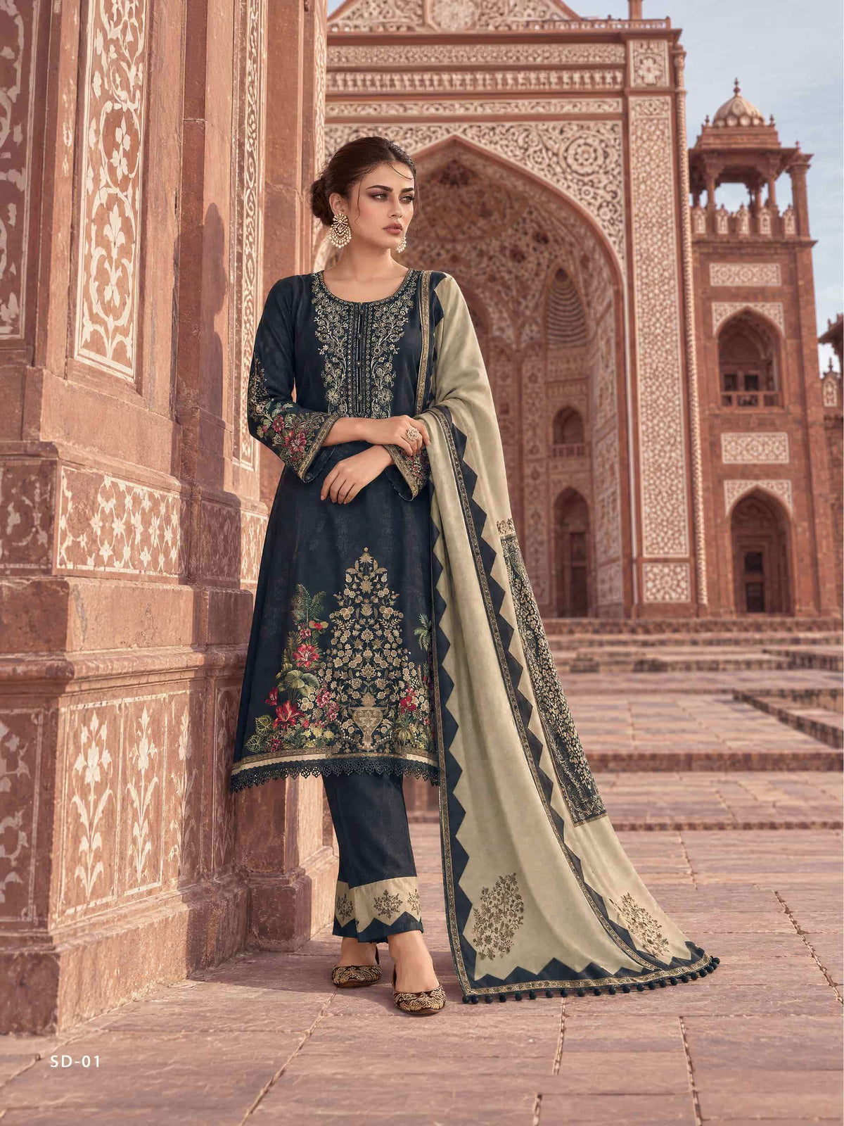 Varsha Fashion Siddaqi Viscose Pashmina Digital Printed Dress Material