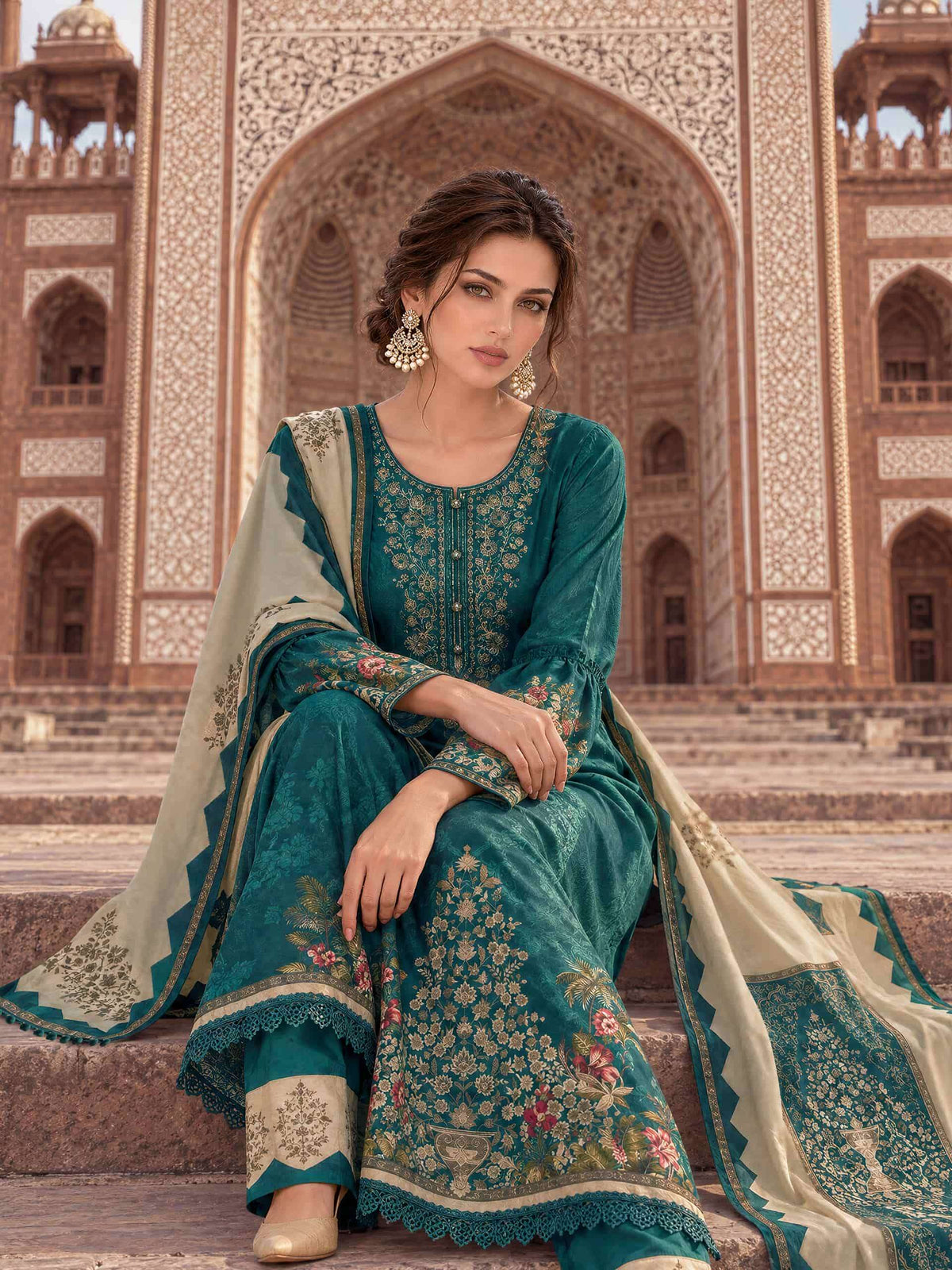 Varsha Fashion Siddaqi Viscose Pashmina Digital Printed Dress Material