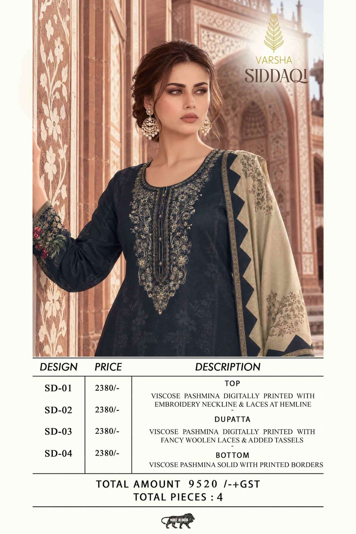 Varsha Fashion Siddaqi Viscose Pashmina Digital Printed Dress Material