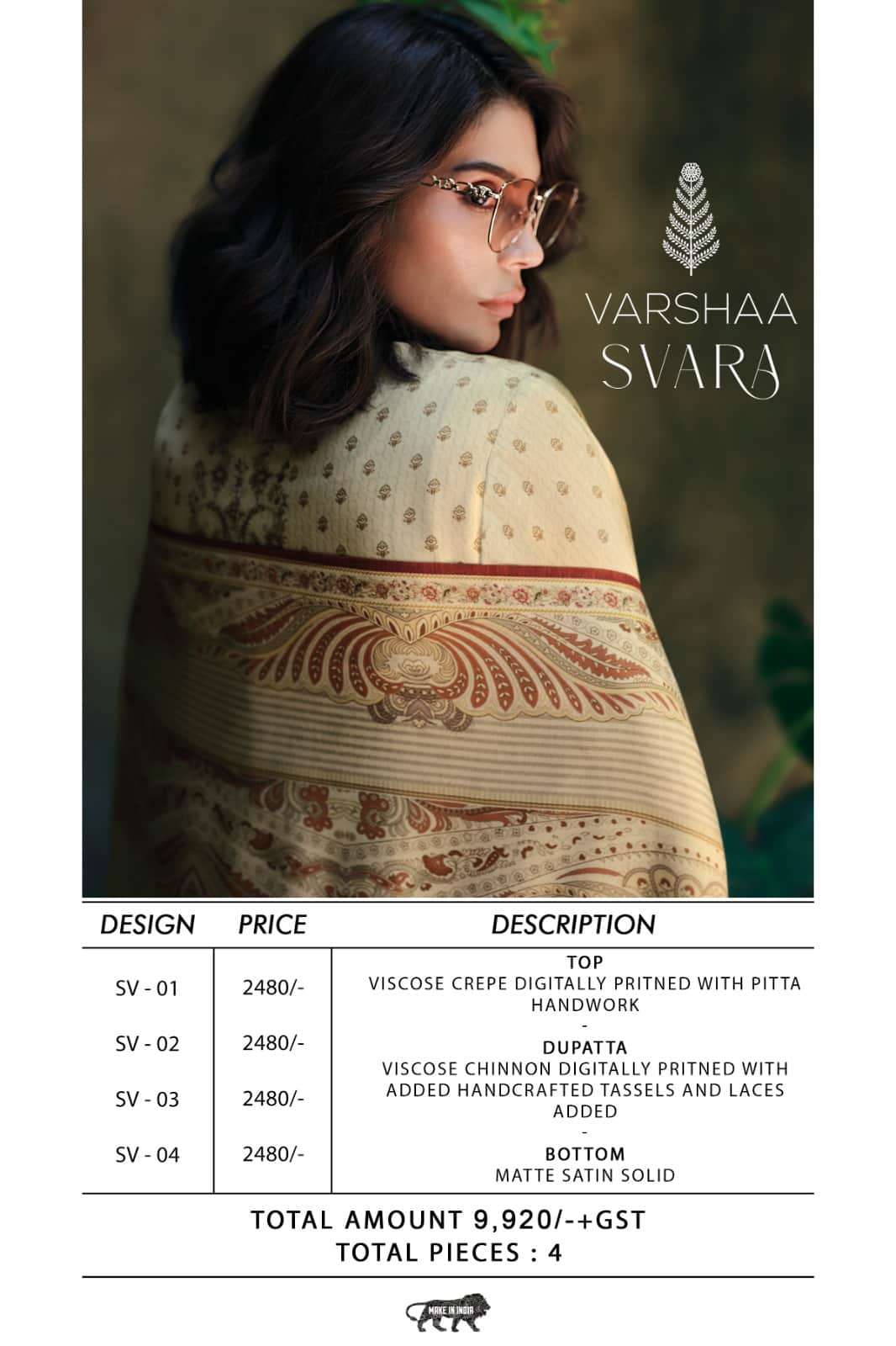 Varsha Fashion Svara Premium Viscose Crape Dress Material