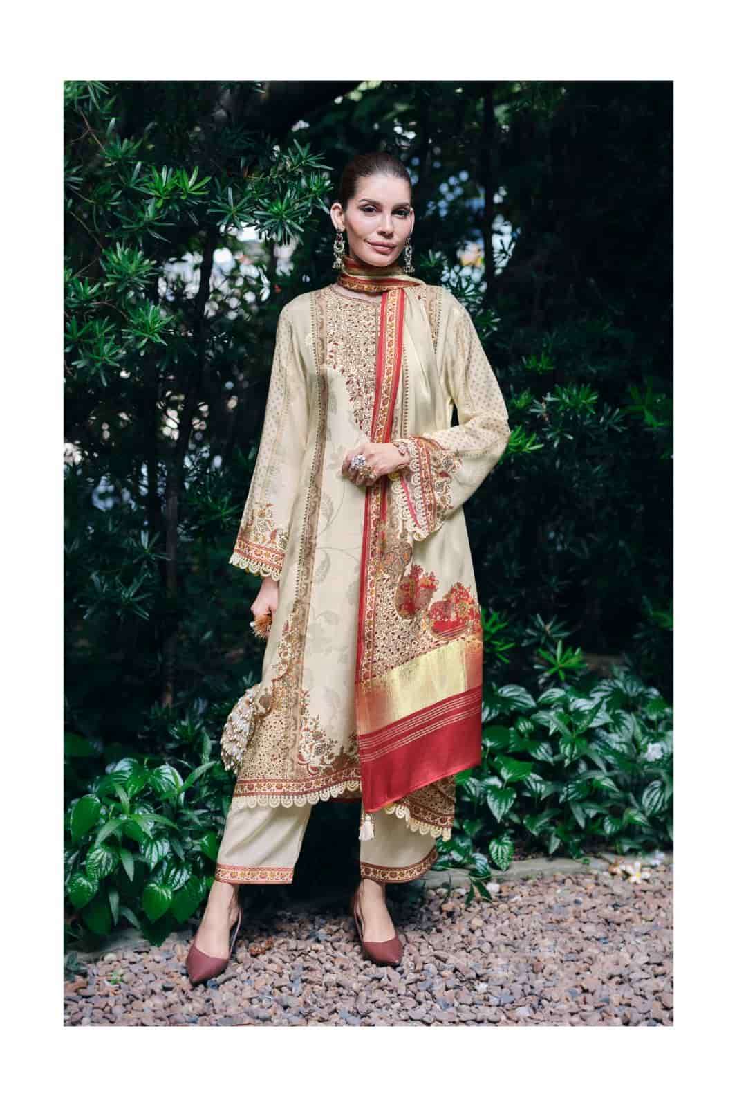 Varsha Fashion Tabriz Viscose Rose Silk Dress Material