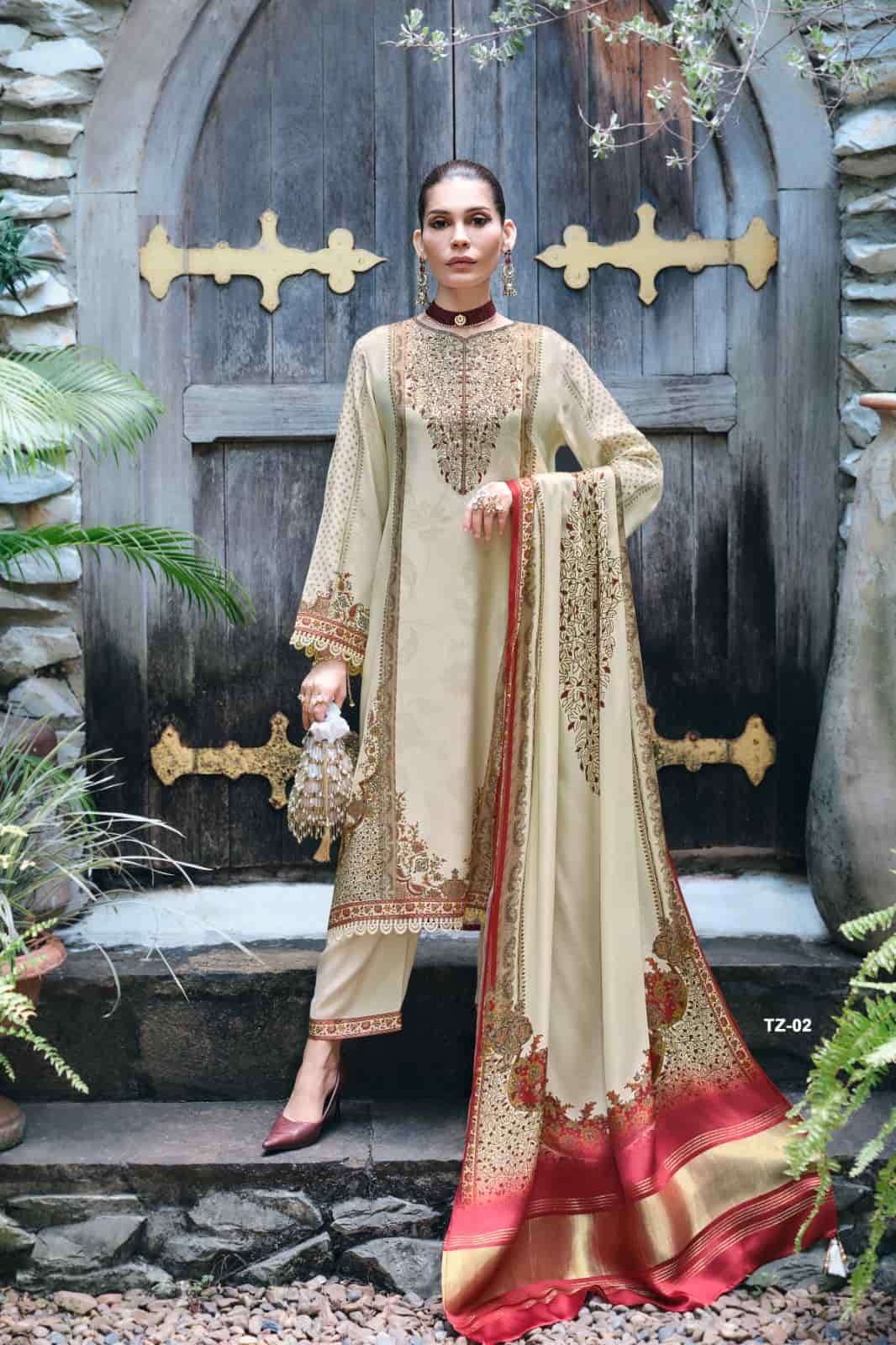 Varsha Fashion Tabriz Viscose Rose Silk Dress Material