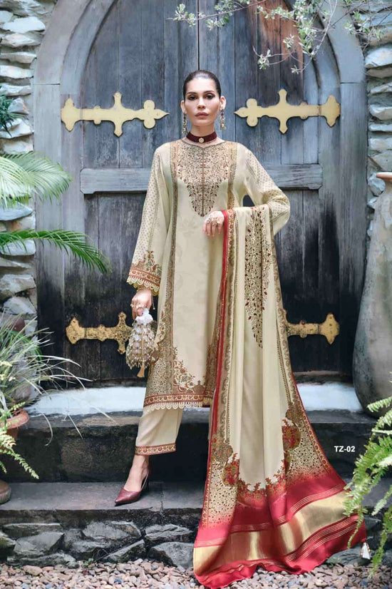 Varsha Fashion Tabriz Viscose Rose Silk Dress Material