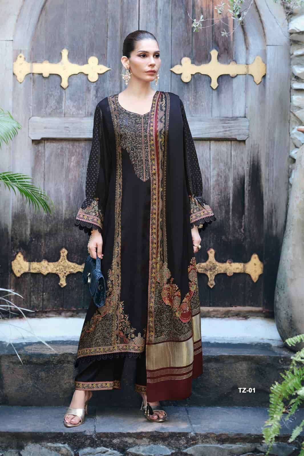 Varsha Fashion Tabriz Viscose Rose Silk Dress Material