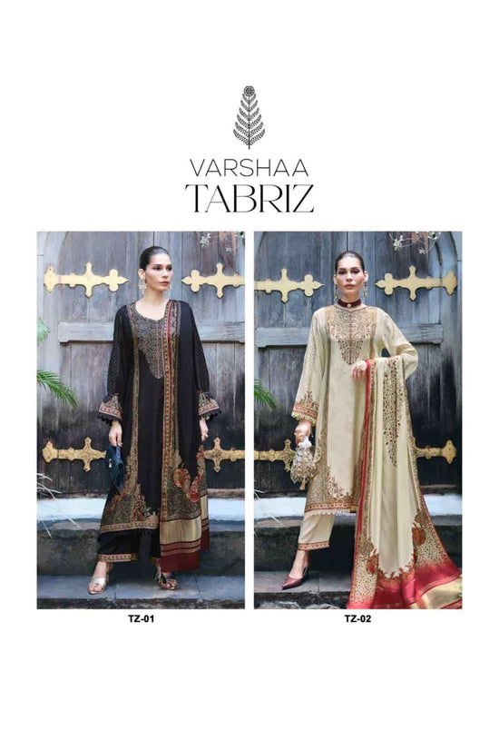 Varsha Fashion Tabriz Viscose Rose Silk Dress Material