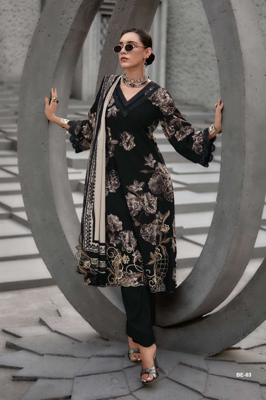 Varsha Fashion The Black Edit Cotton Designer Dress Material - Amrah Wholesale