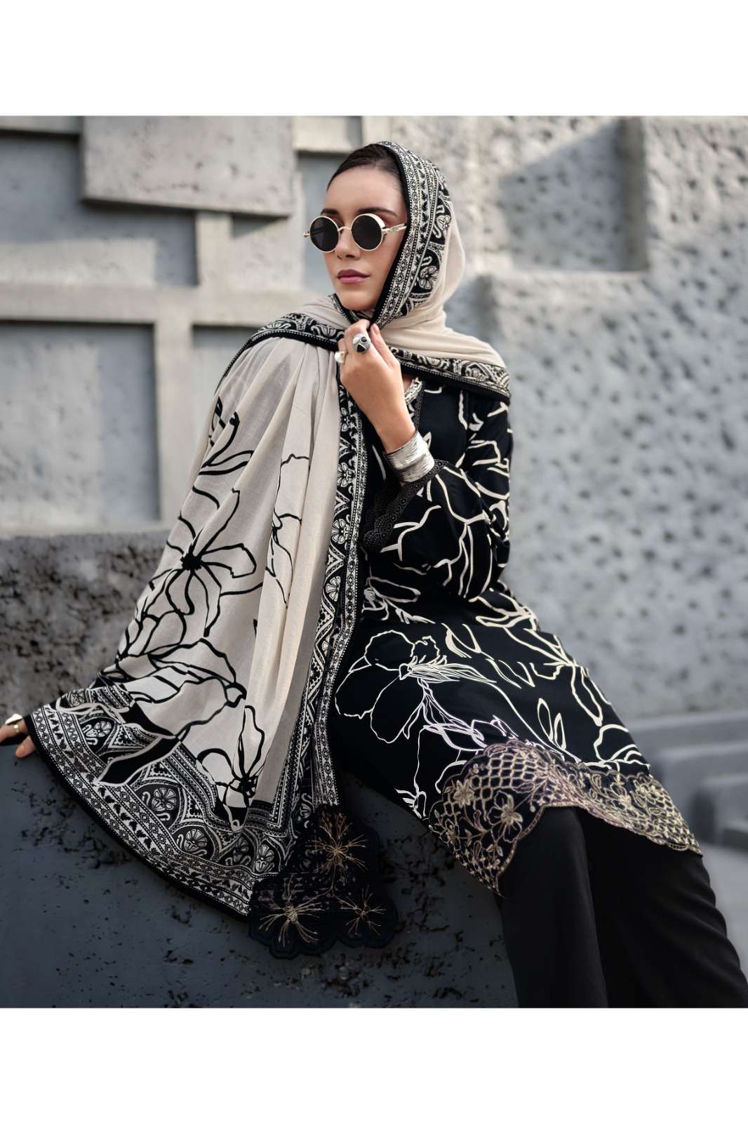 Varsha Fashion The Black Edit Cotton Designer Dress Material - Amrah Wholesale