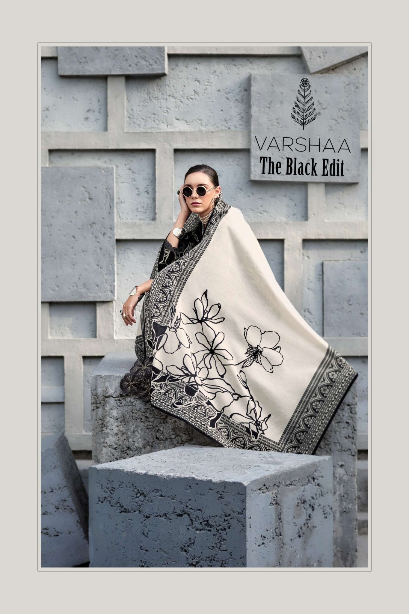 Varsha Fashion The Black Edit Cotton Designer Dress Material - Amrah Wholesale
