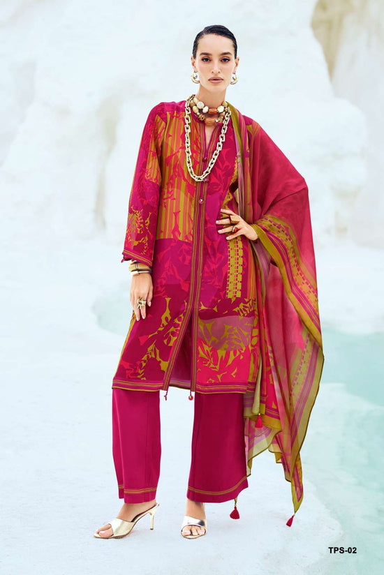 Varsha Fashion The Print Stories Passion Fruit Satin Georgette Dress Material