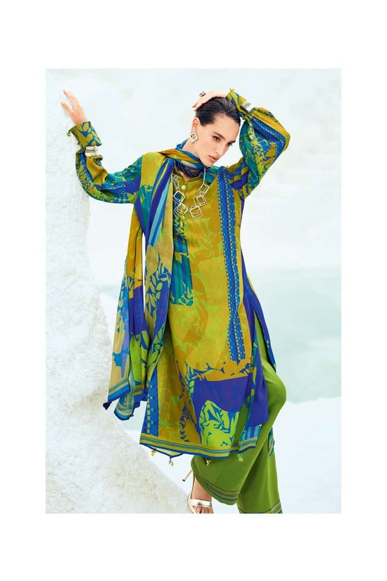 Varsha Fashion The Print Stories Passion Fruit Satin Georgette Dress Material