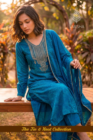 Varsha Fashion The Tie And Knot Collection Viscose Muslin Dress Material - Amrah Wholesale
