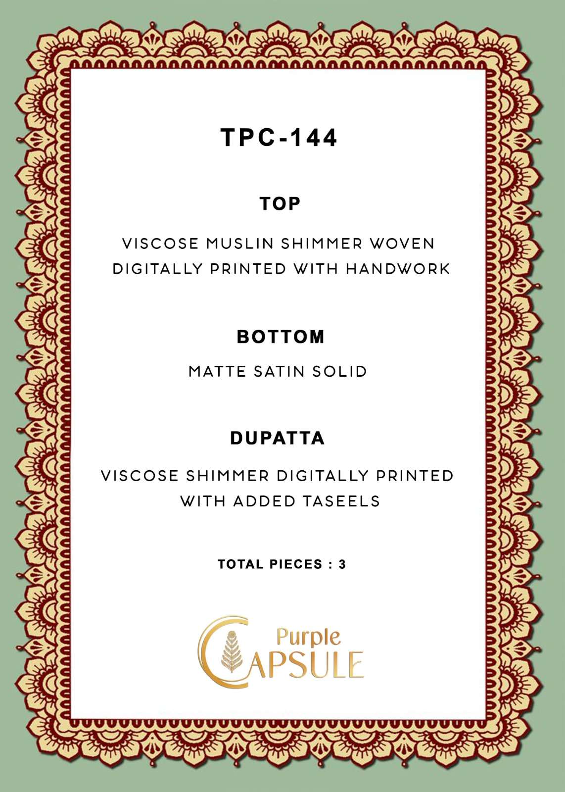 Varsha Fashion TPC 144 Viscose Muslin Dress Material