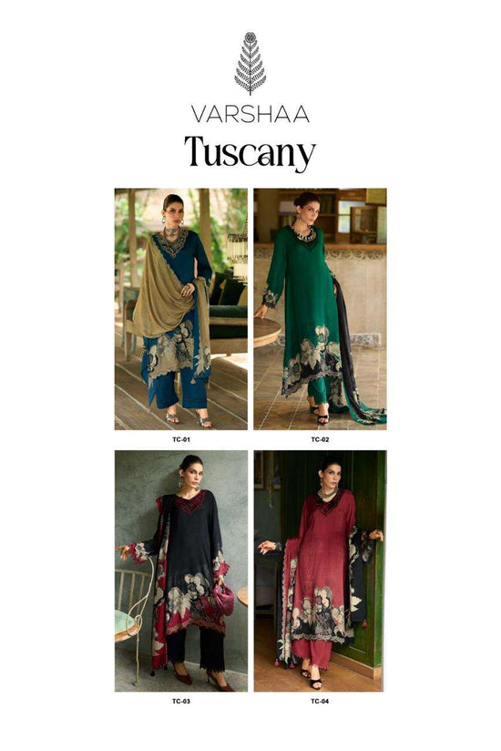 Varsha Fashion Tuscany Digital Printed Muslin Dress Material - Amrah Wholesale