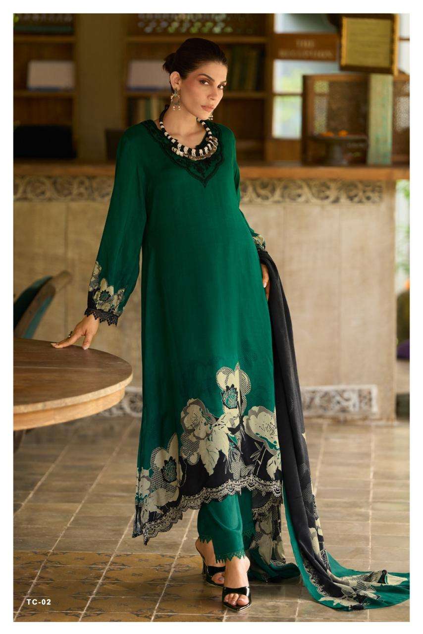 Varsha Fashion Tuscany Digital Printed Muslin Dress Material - Amrah Wholesale
