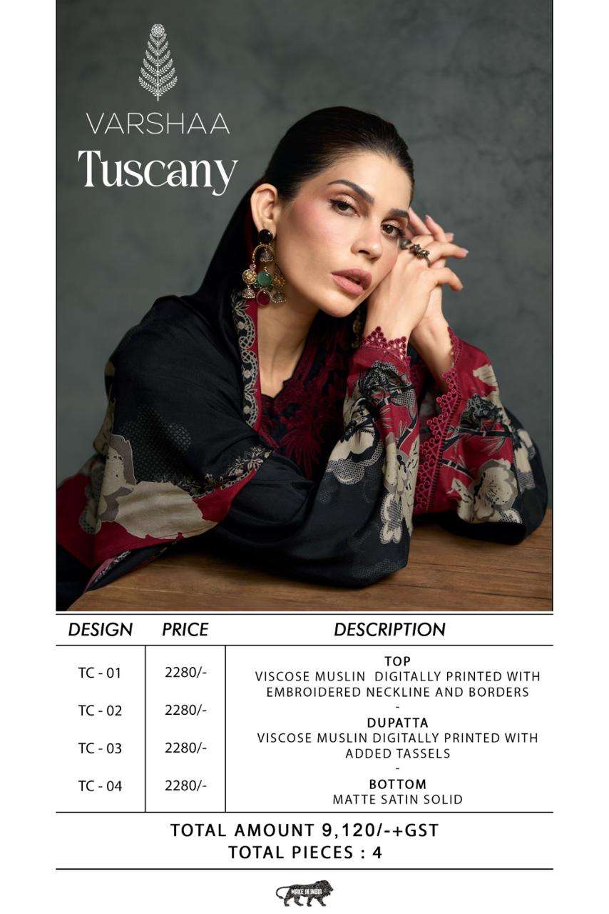 Varsha Fashion Tuscany Digital Printed Muslin Dress Material - Amrah Wholesale