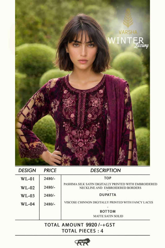 Varsha Fashion Winter Luxury Pashmina Silk Pakistani Suit