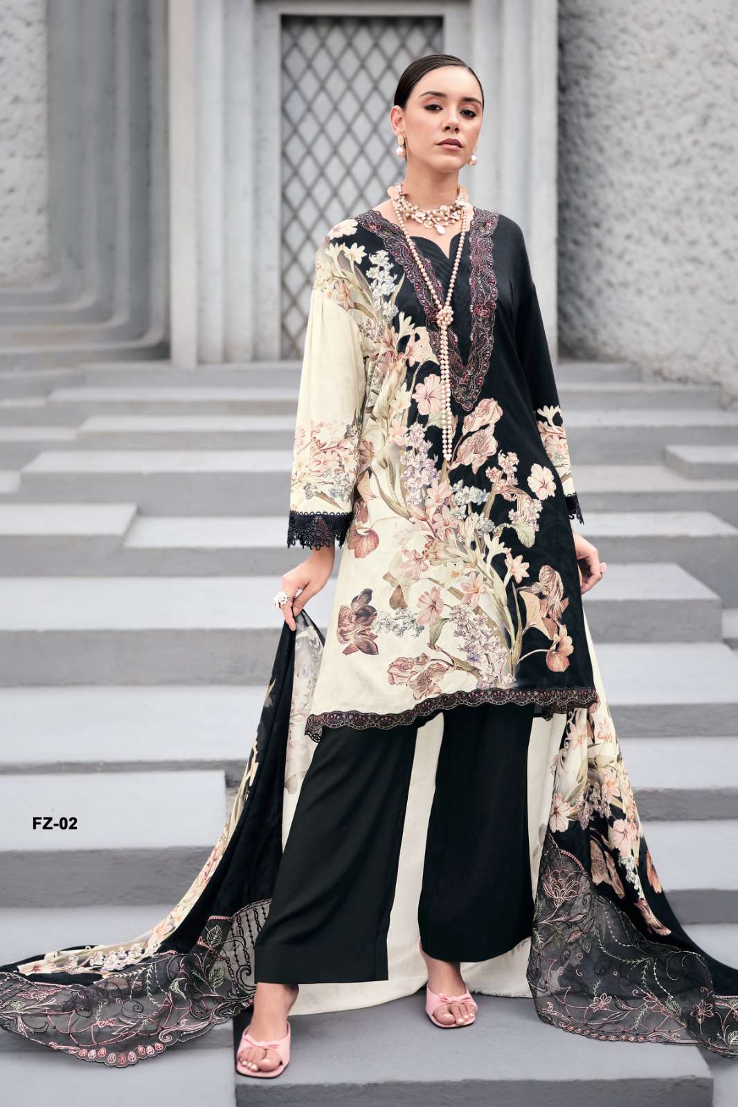 Varsha Florenza Viscose Muslin Dress Material - Amrah Wholesale