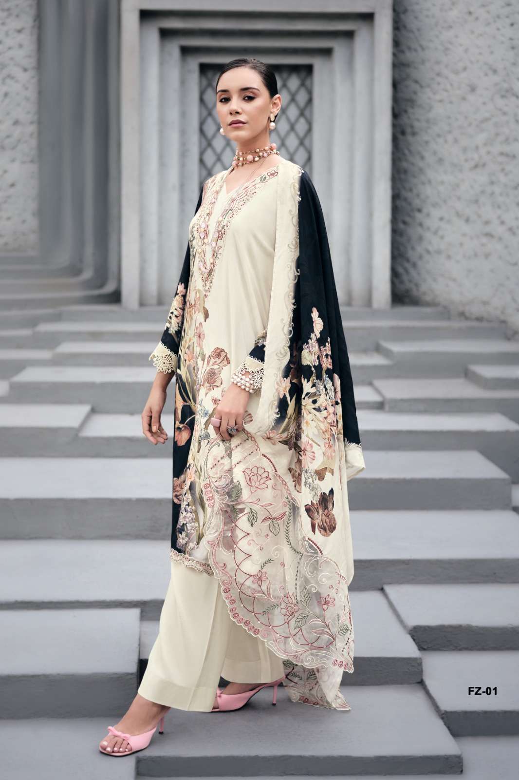 Varsha Florenza Viscose Muslin Dress Material - Amrah Wholesale