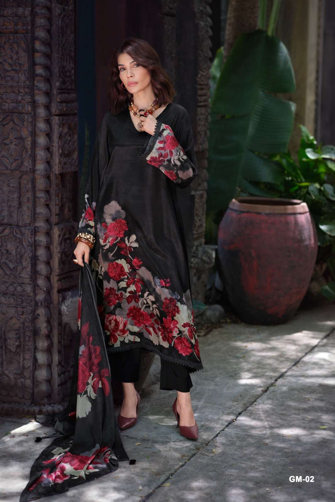 Varsha Garden Memoir Viscose Crape Dress Material - Amrah Wholesale