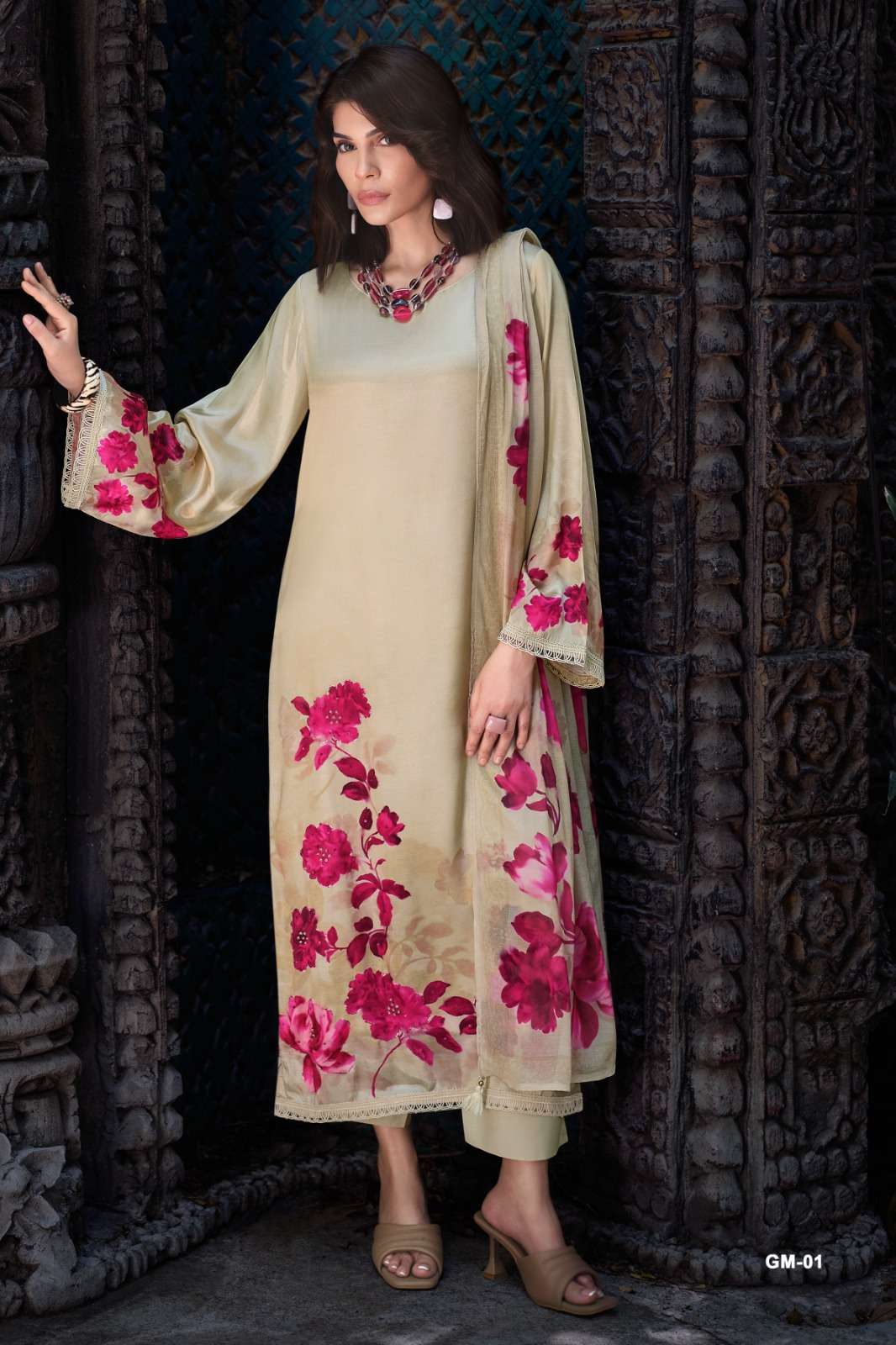 Varsha Garden Memoir Viscose Crape Dress Material - Amrah Wholesale