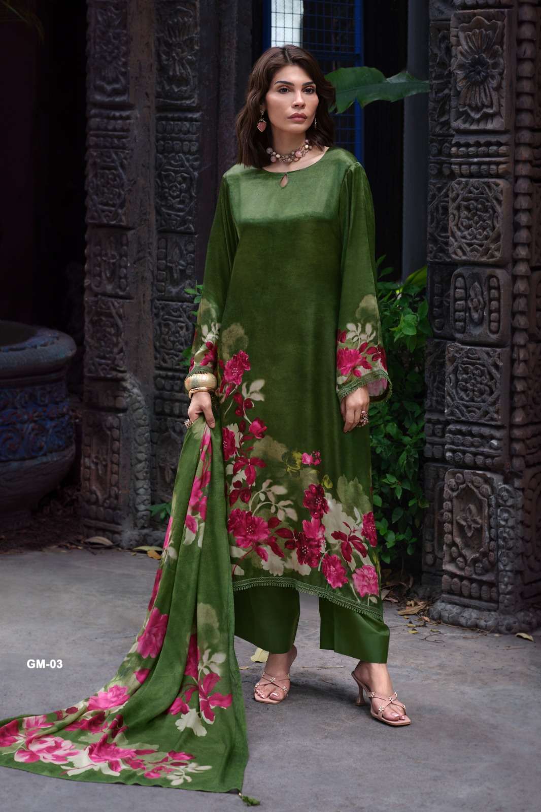 Varsha Garden Memoir Viscose Crape Dress Material - Amrah Wholesale