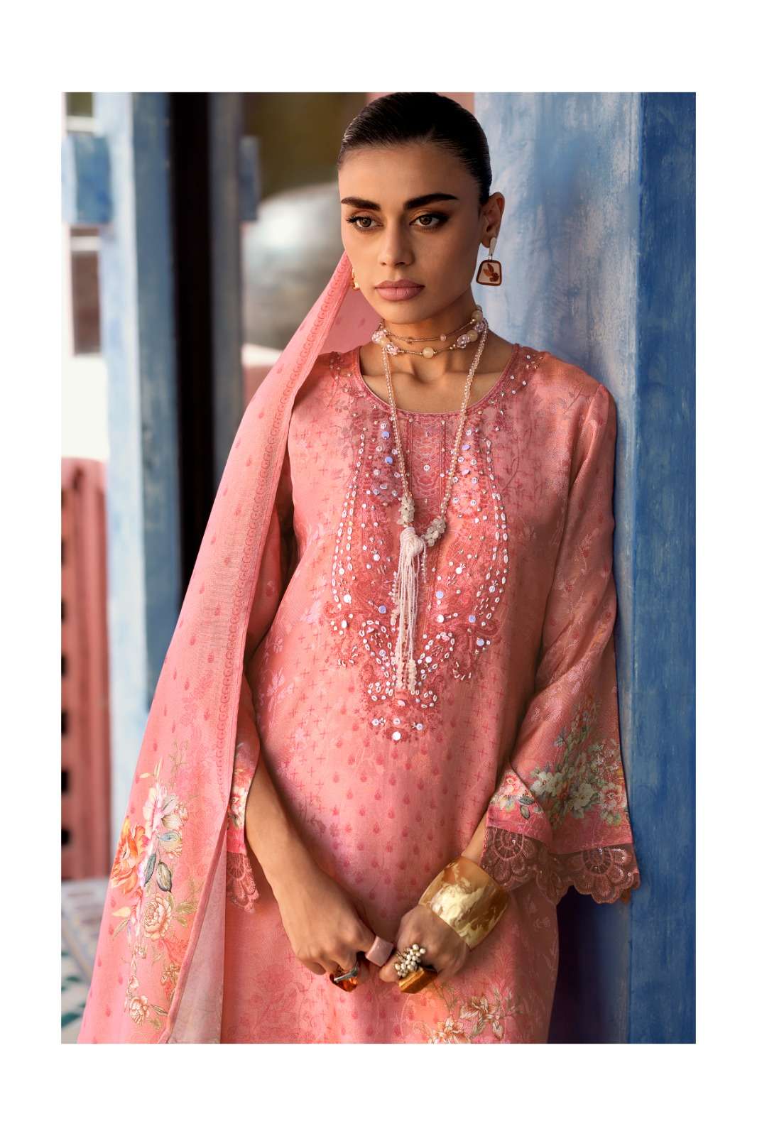 Varsha Golden Soul Shimmer Dress Material - Amrah Wholesale