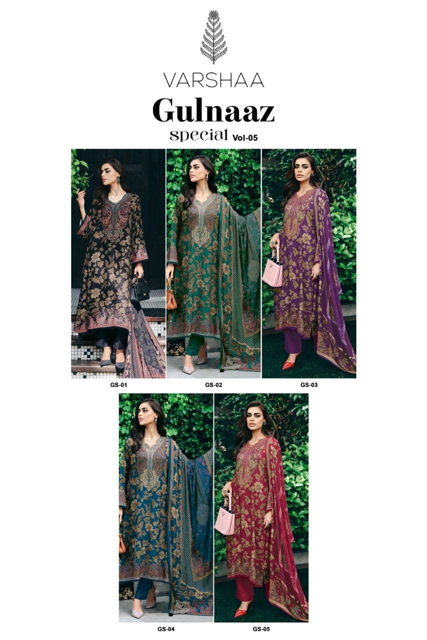 Varsha Gulnaaz Special Vol 5 Dress Material Wholesale Catalogue - Amrah Wholesale