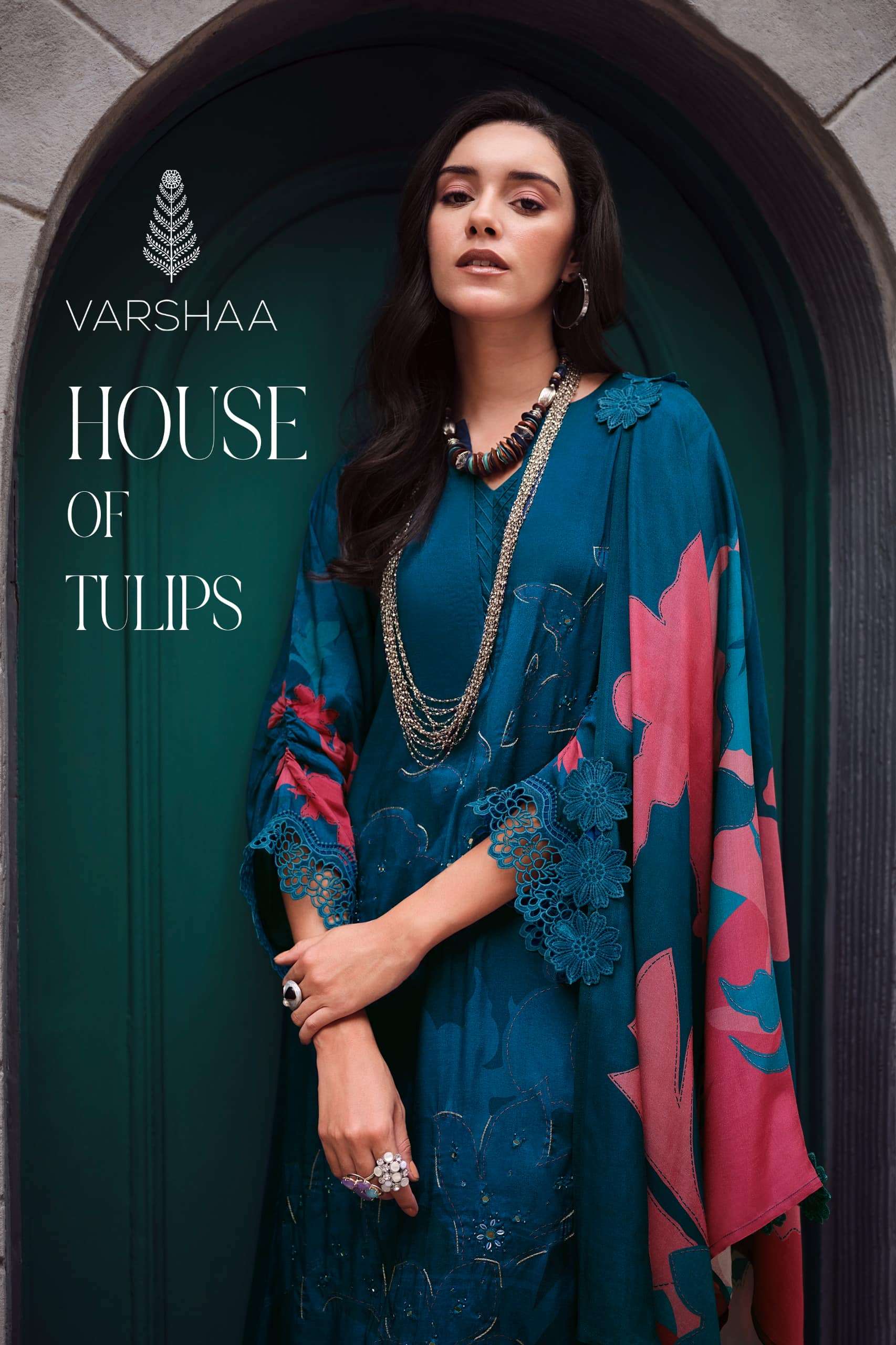 Varsha Fashion House Of Tulips Premium Muslin Dress Material