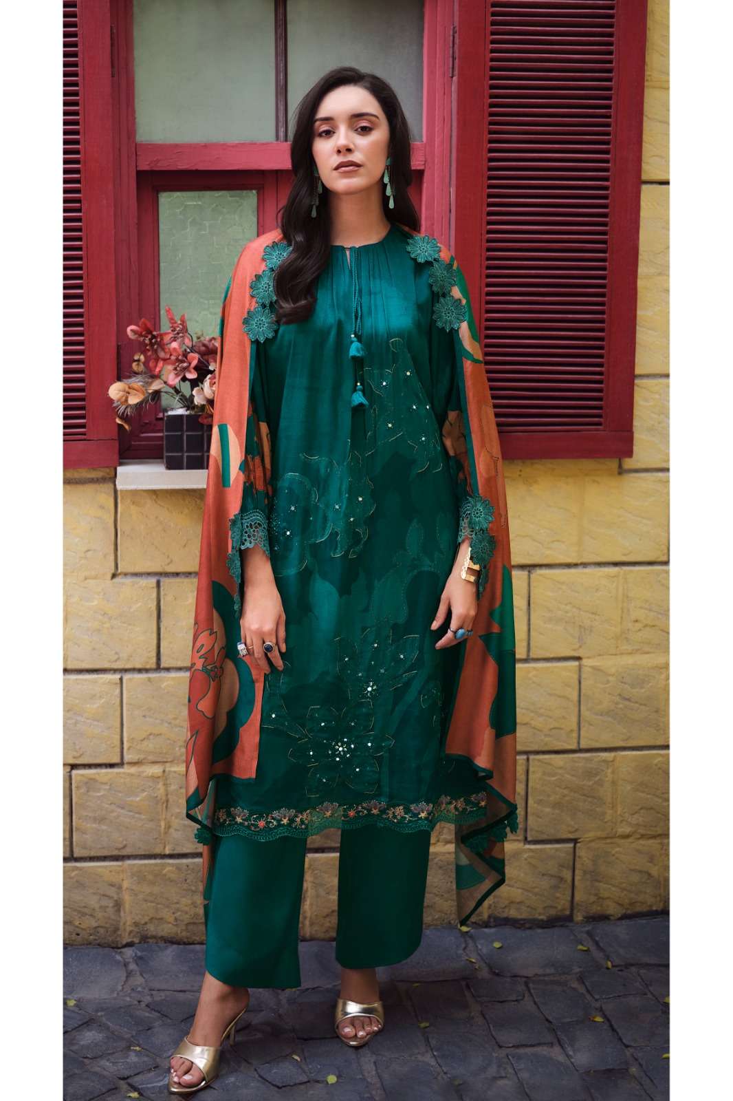Varsha Fashion House Of Tulips Premium Muslin Dress Material