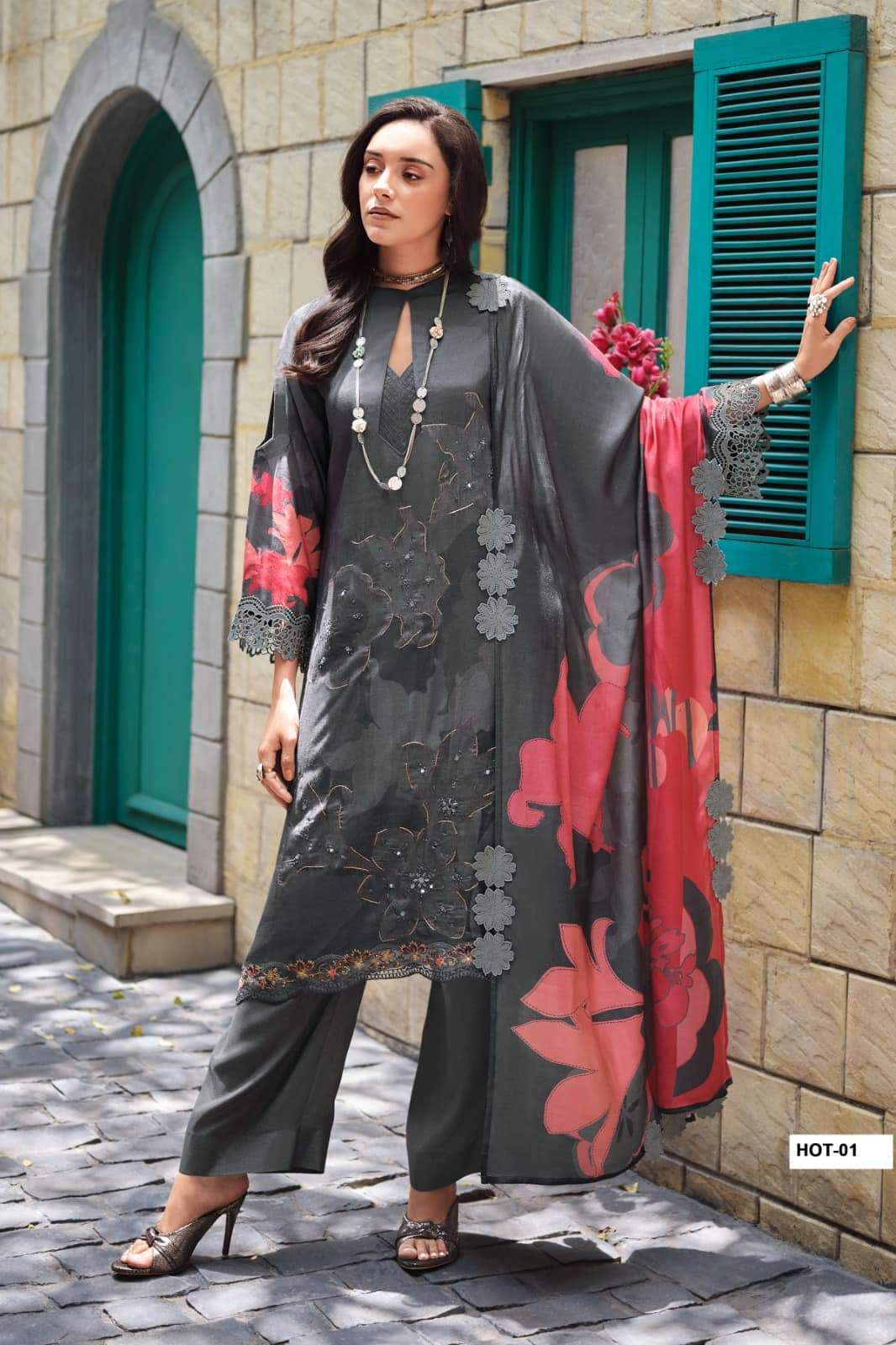 Varsha Fashion House Of Tulips Premium Muslin Dress Material