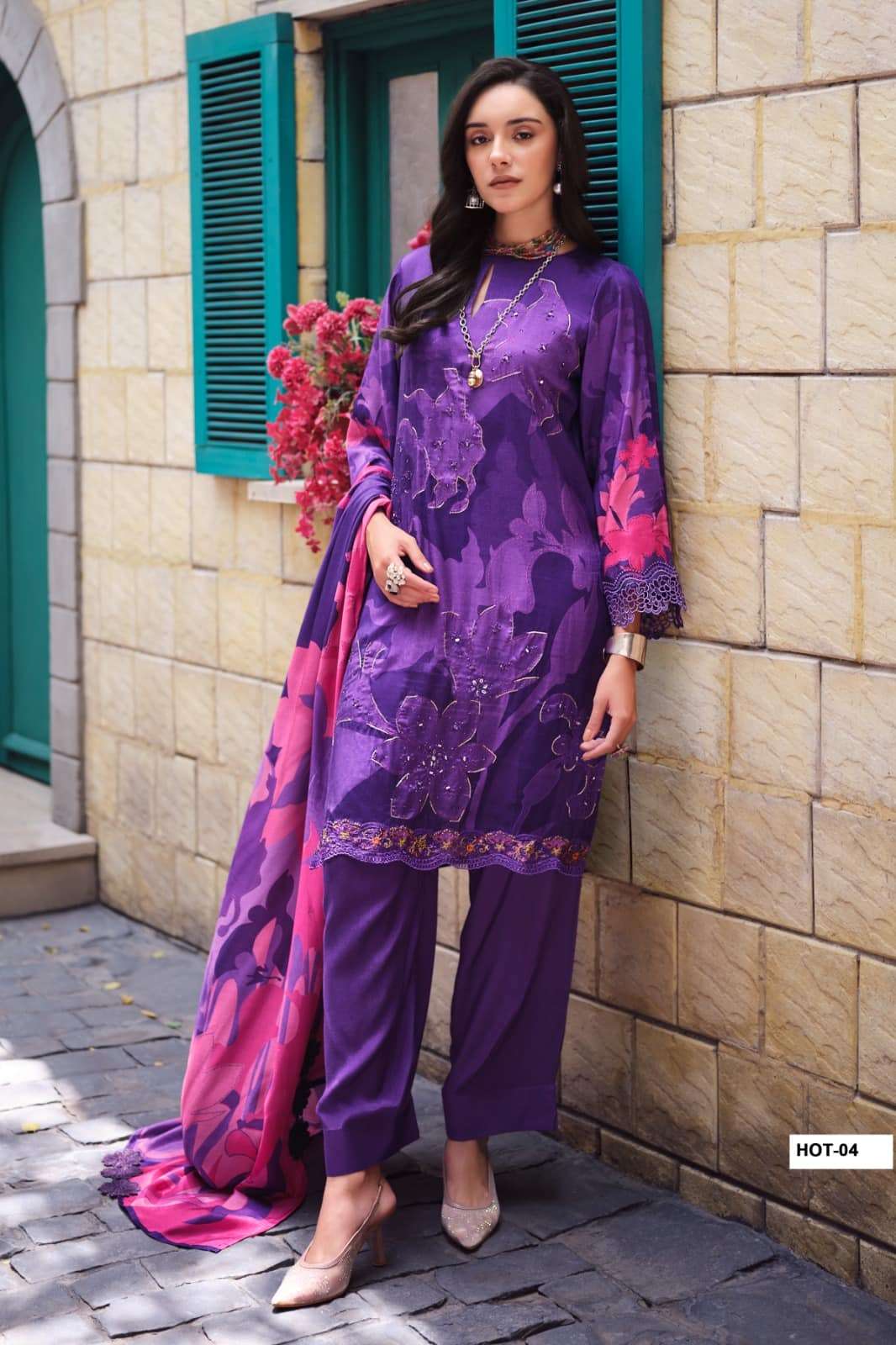Varsha Fashion House Of Tulips Premium Muslin Dress Material