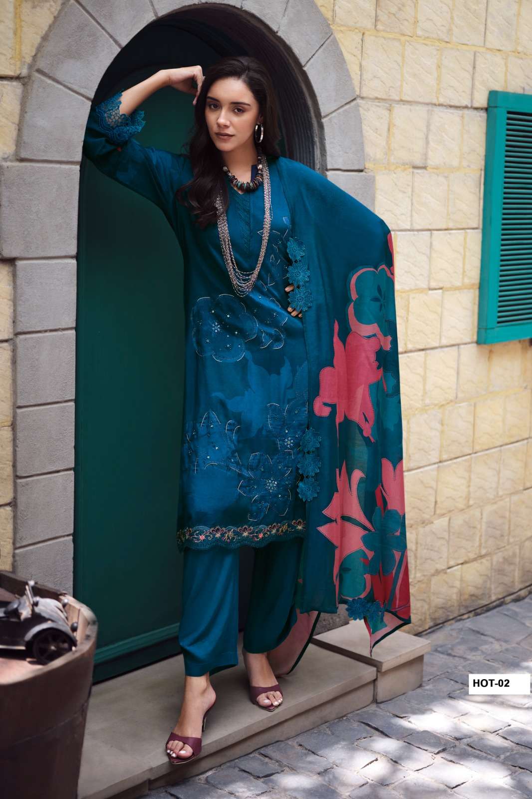 Varsha Fashion House Of Tulips Premium Muslin Dress Material