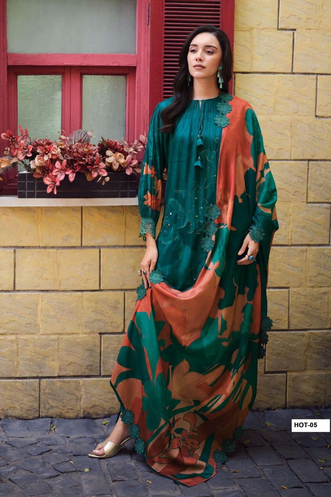 Varsha Fashion House Of Tulips Premium Muslin Dress Material