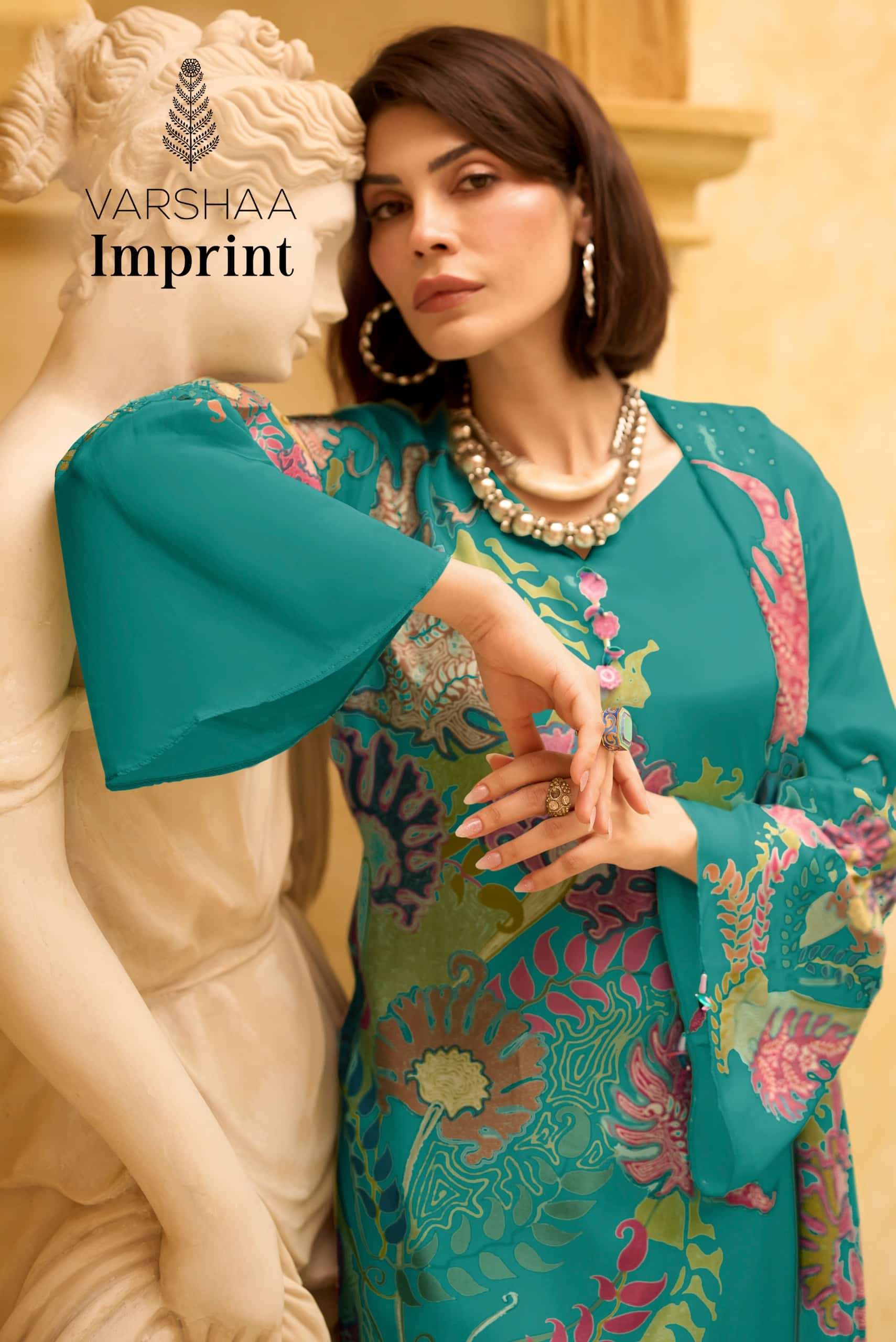 Varsha Imprint Viscose Muslin Unstitched Dress Material