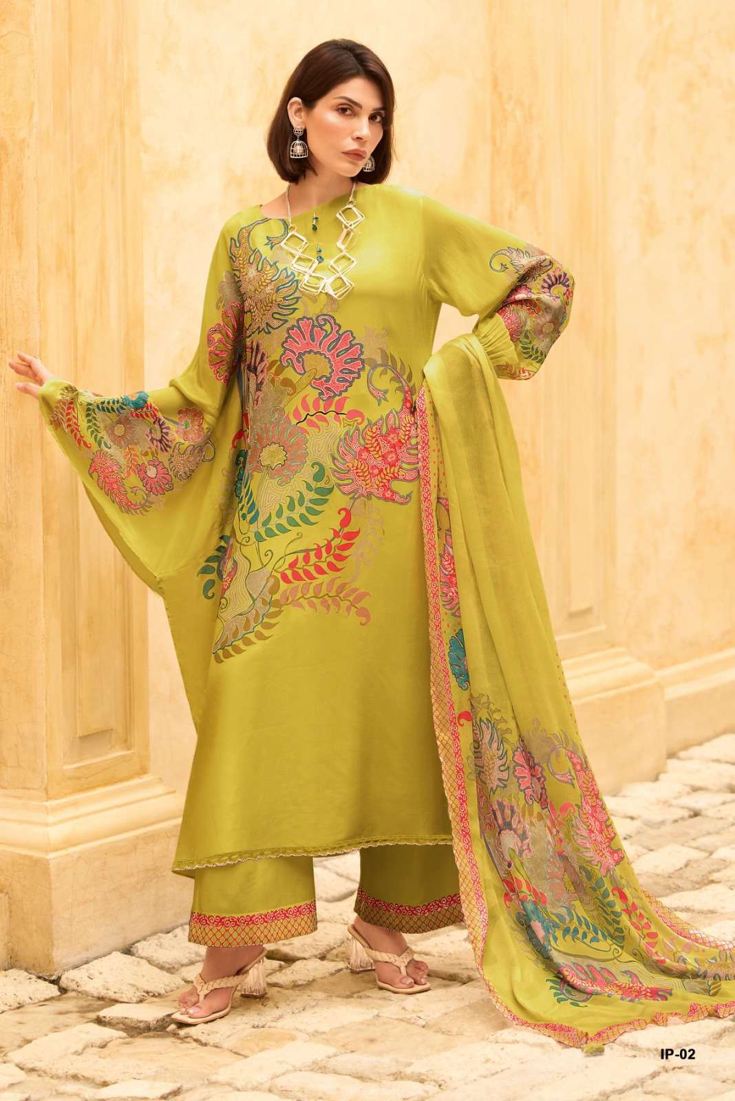 Varsha Imprint Viscose Muslin Unstitched Dress Material - Amrah Wholesale