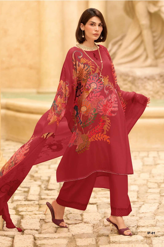 Varsha Imprint Viscose Muslin Unstitched Dress Material - Amrah Wholesale