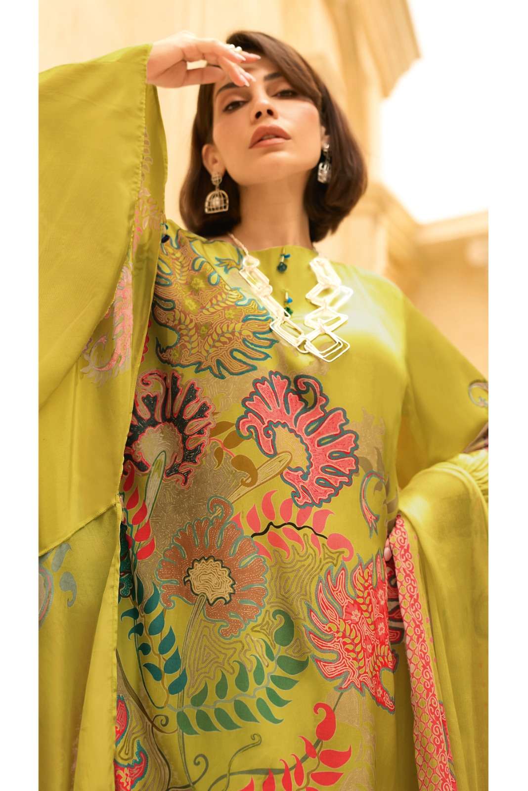 Varsha Imprint Viscose Muslin Unstitched Dress Material - Amrah Wholesale