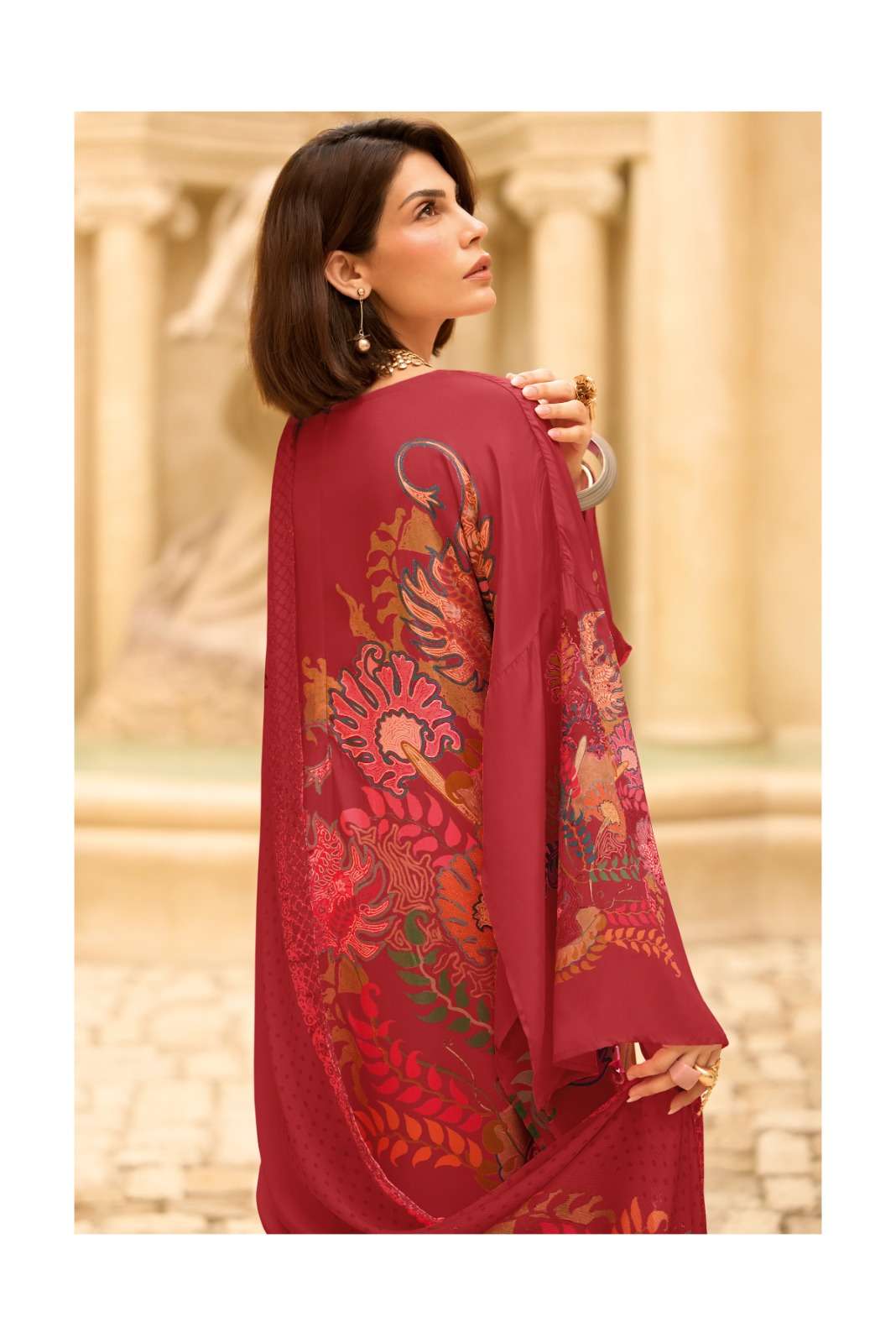 Varsha Imprint Viscose Muslin Unstitched Dress Material - Amrah Wholesale