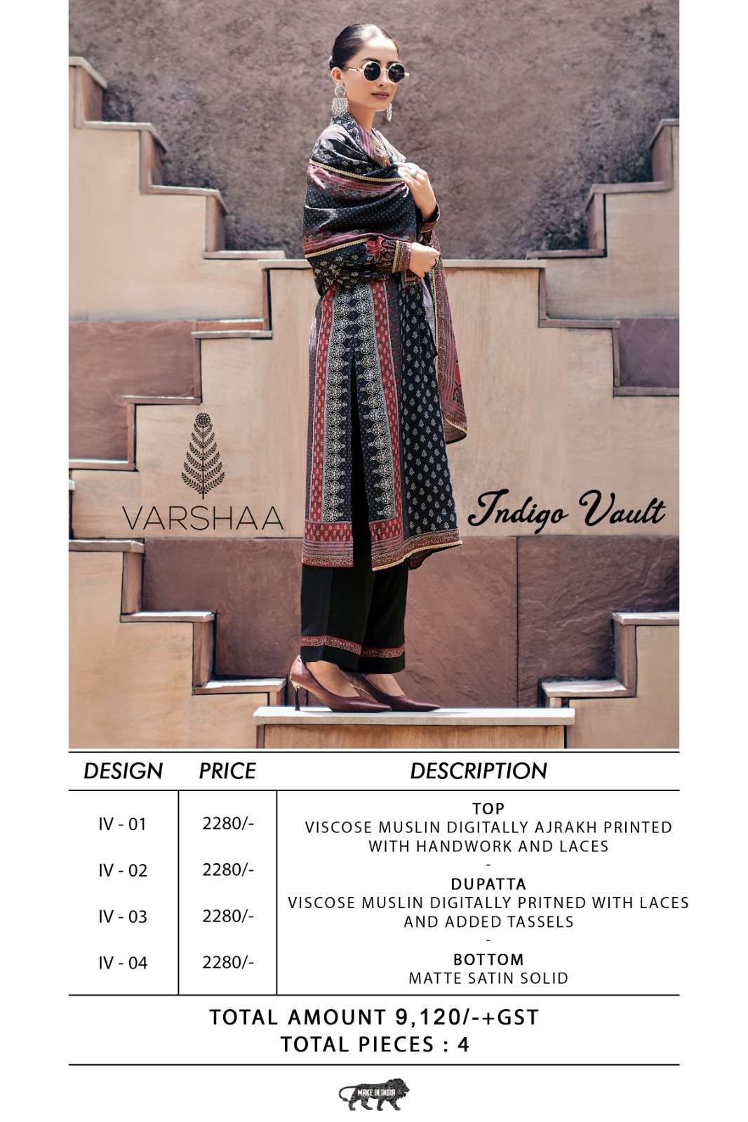 Varsha Fashion Indigo Vault Viscose Muslin Dress Material