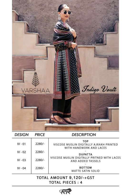 Varsha Fashion Indigo Vault Viscose Muslin Dress Material