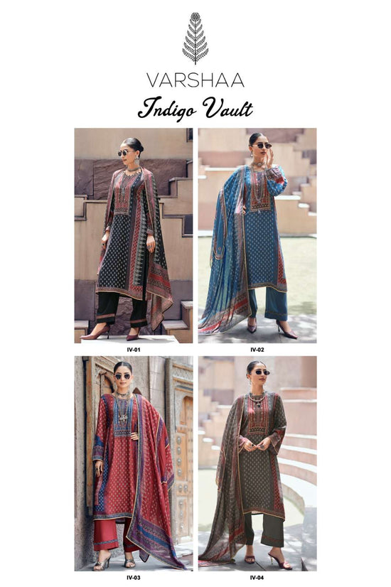 Varsha Fashion Indigo Vault Viscose Muslin Dress Material
