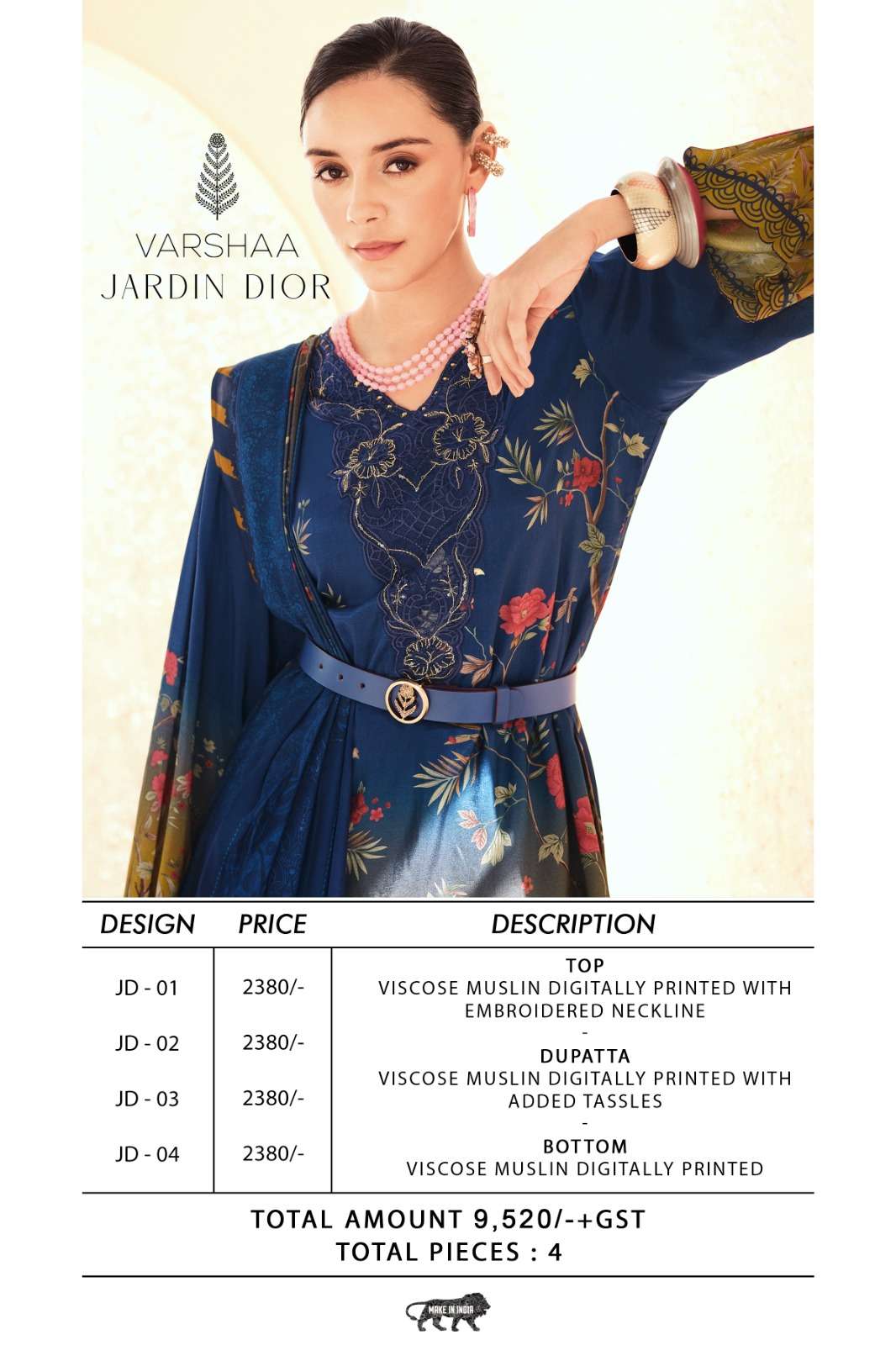 Varsha Fashion Jardin Dior Viscose Muslin Dress Material