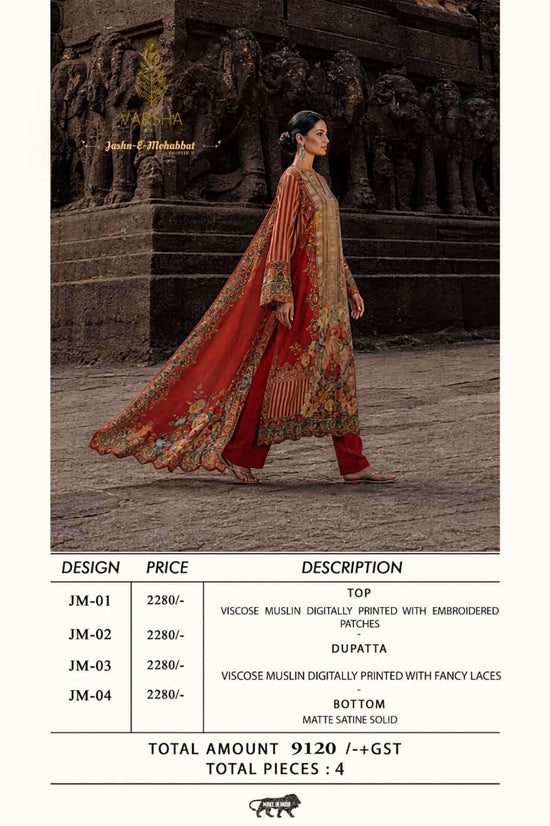 Varsha Fashion Jashn E Mohabbat Chapter 2 Digitally Printed Muslin Suit