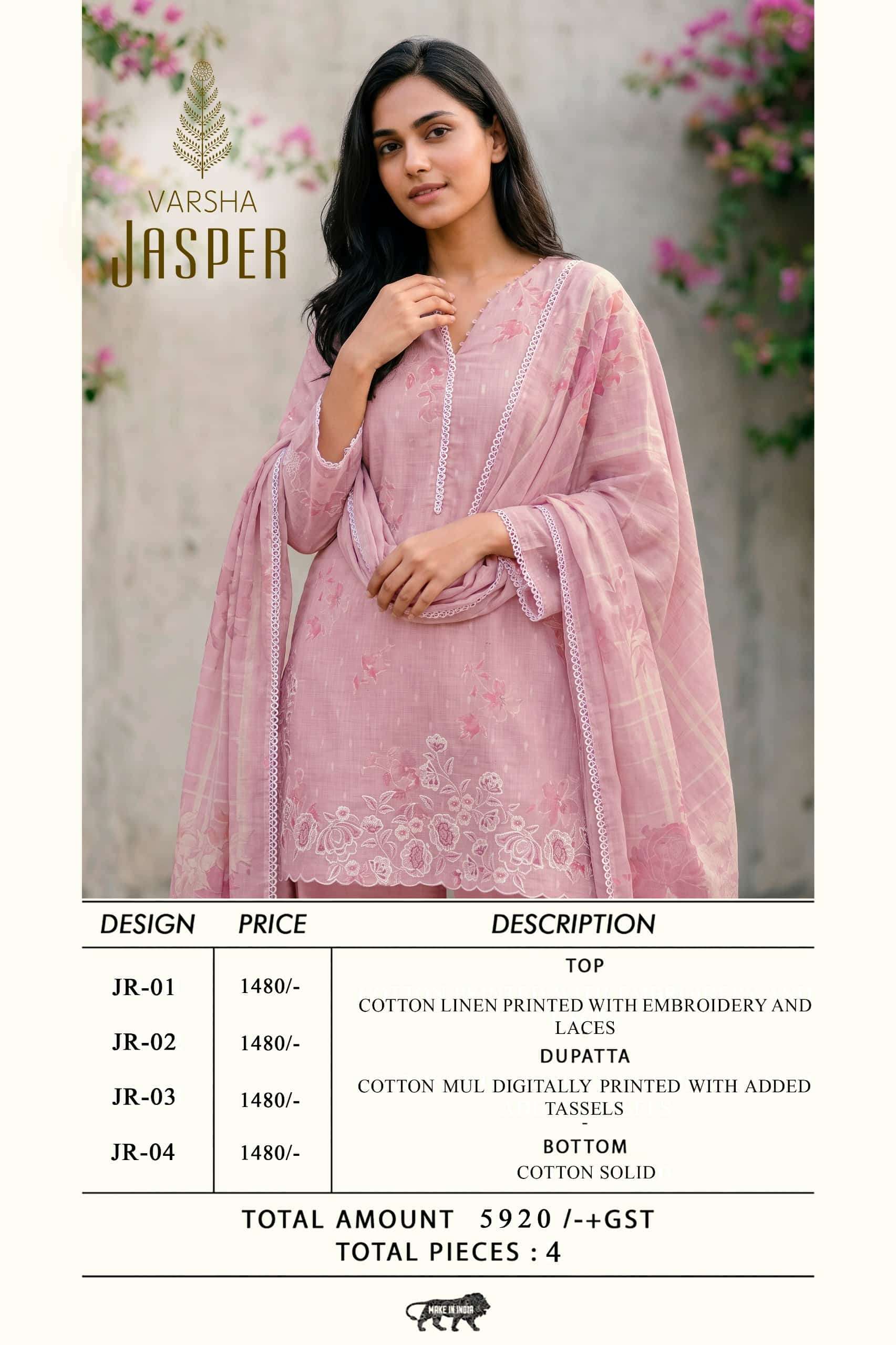 Varsha Fashion Jasper Cotton Linen Dress Material