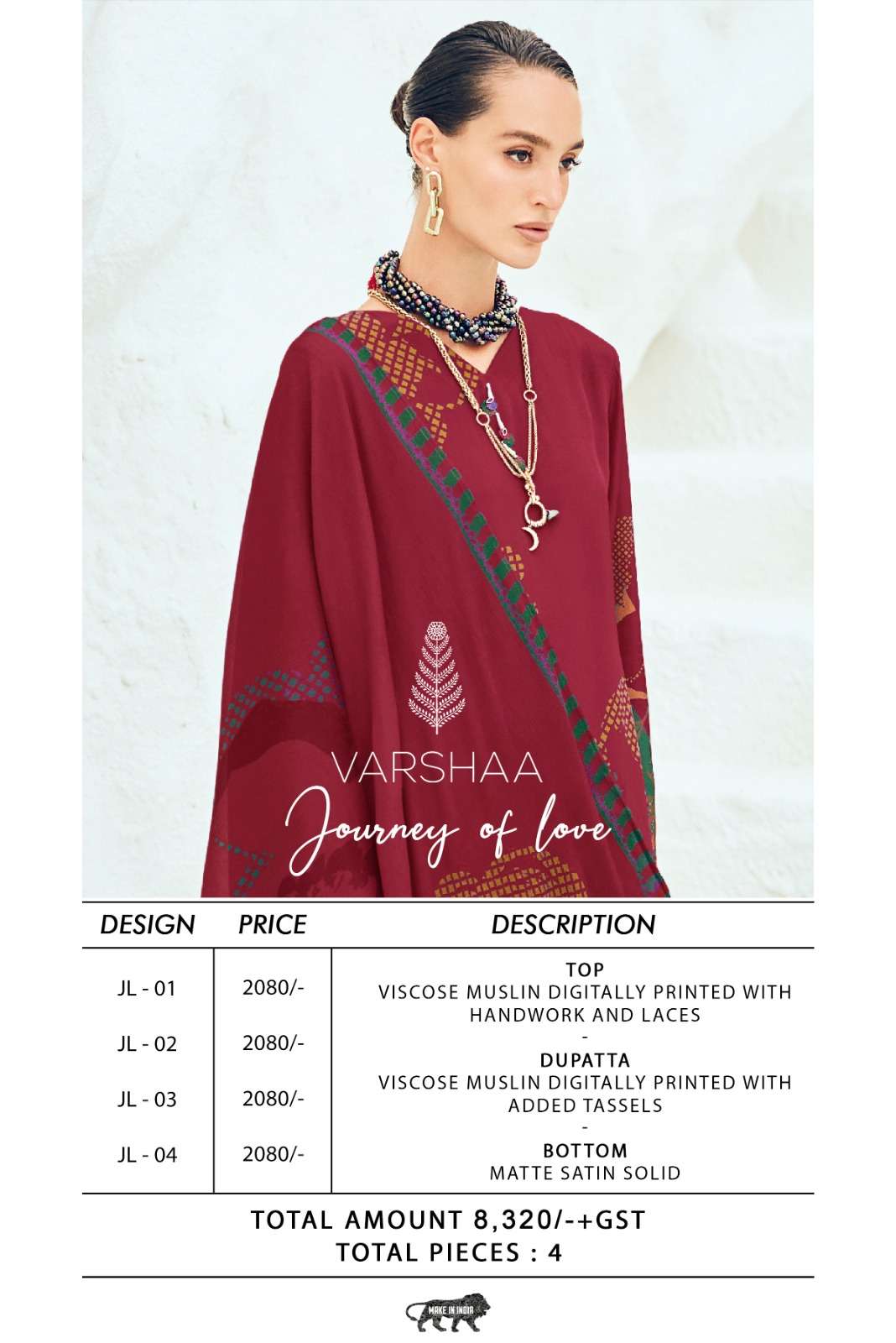 Varsha Fashion Journey Of Love Viscose Muslin Dress Material