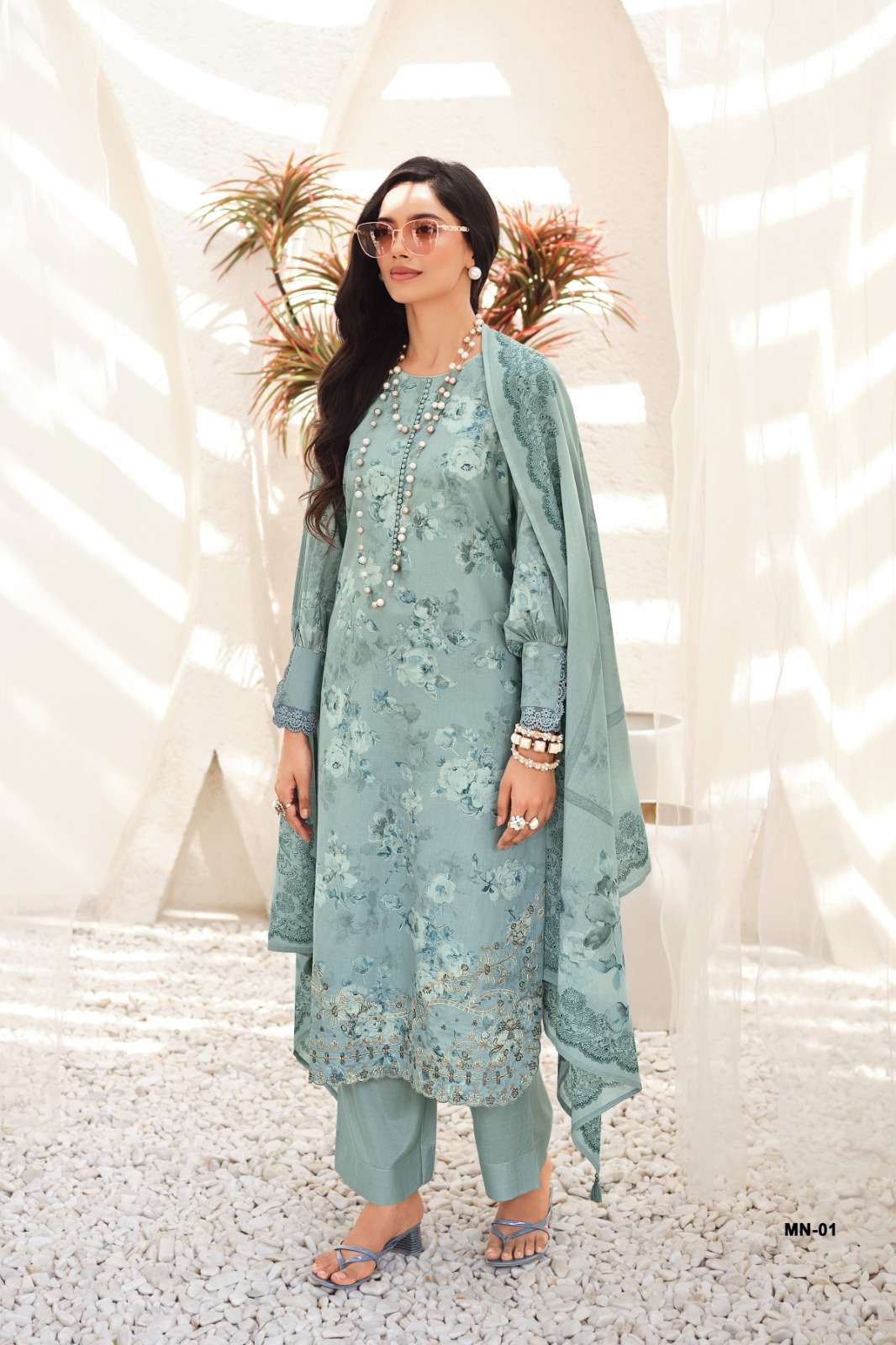Varsha Fashion Mid Night Cotton Linen Dress Material