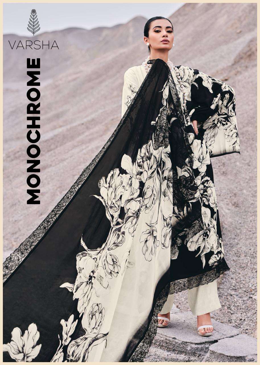 Varsha Fashion Monochrome Muslin Digital Printed Dress Material - Amrah Wholesale